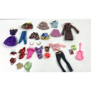 Barbie Doll Clothes Lot Mix Tops Bottoms Dresses Accessories Pink‎ Label  #3